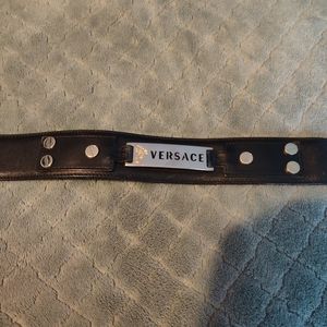 Versace leather and gold belt